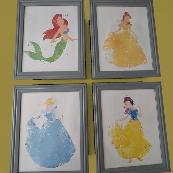 Other - Set of 4 Disney Princess Watercolor Art Prints (8x10)